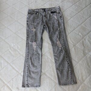 Empyre black/grey stone washed distressed denim jeans